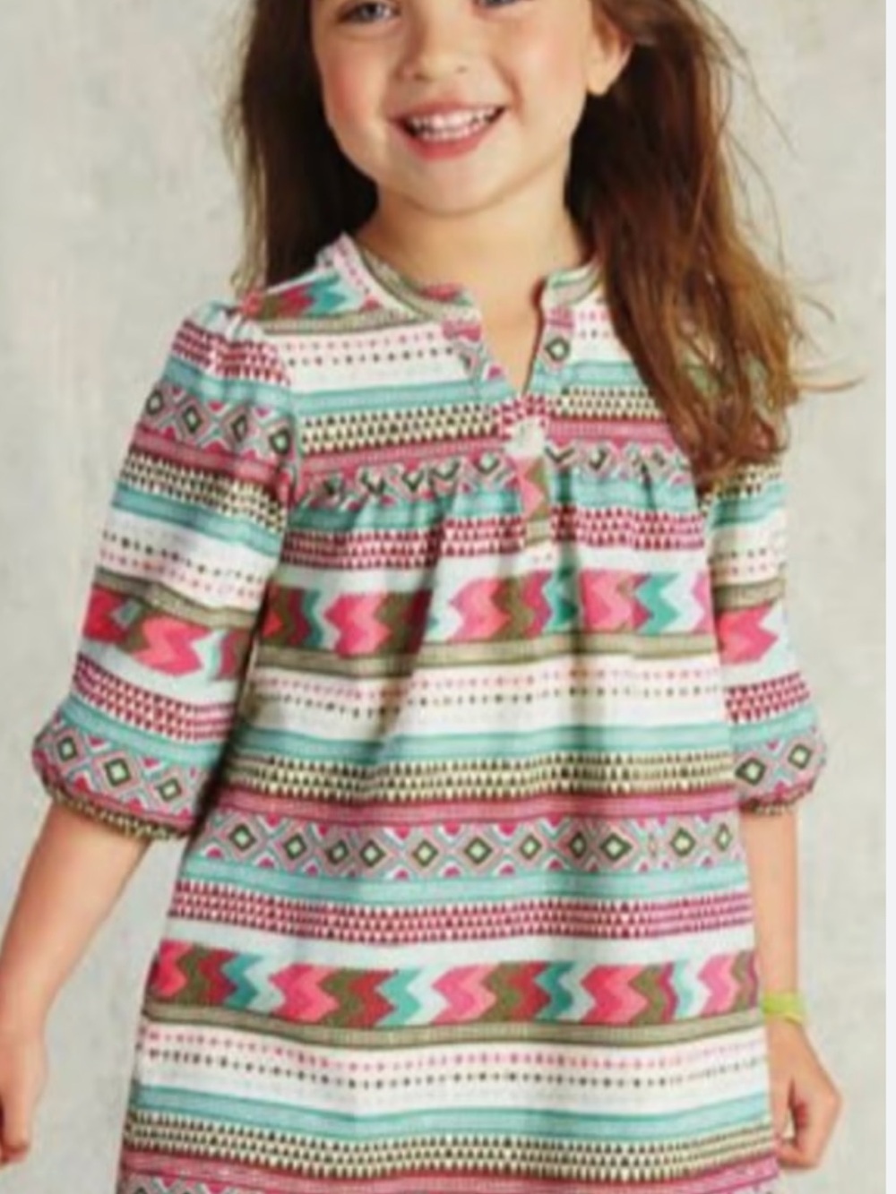 Tea Collection Aztec Henley Stripe Dress  4